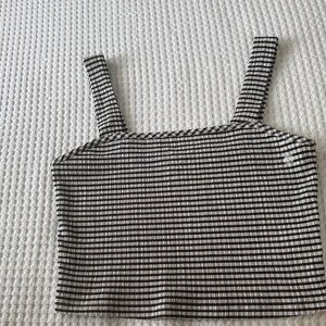 American Eagle Outfitters Black and White Striped Tank Top